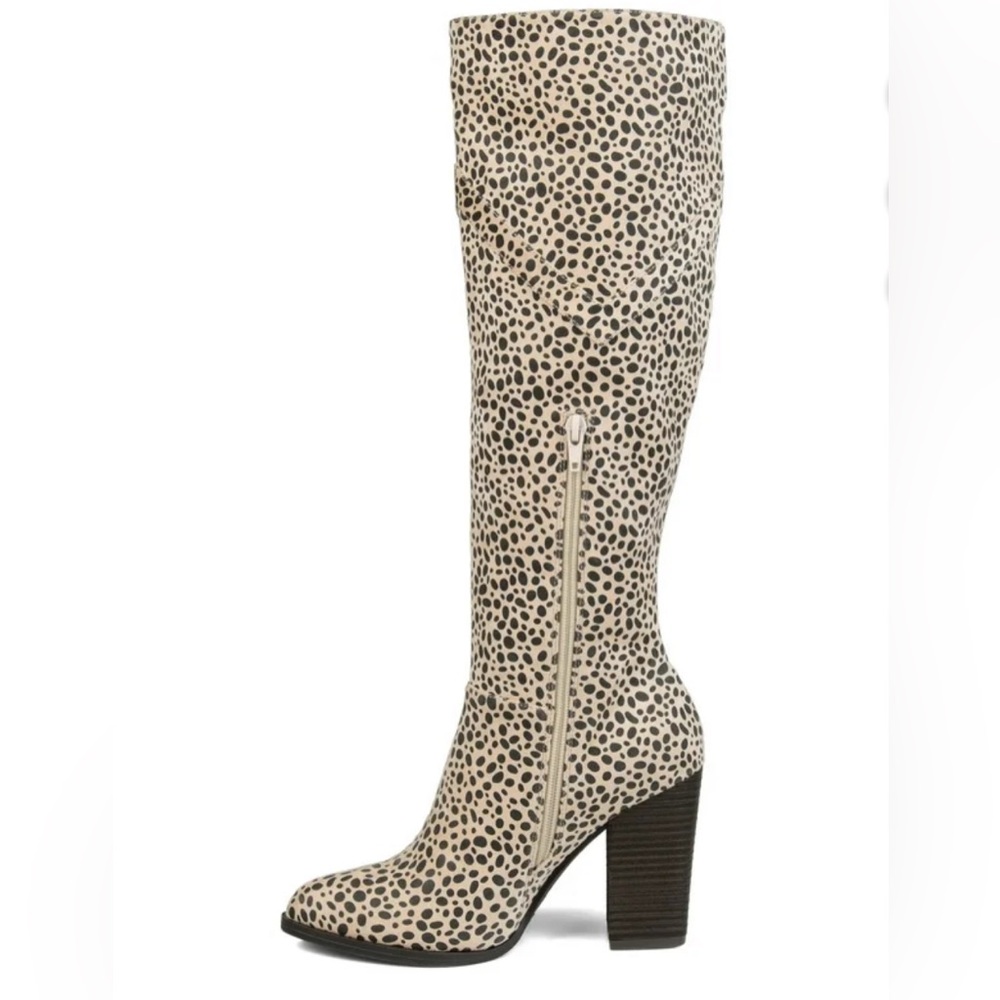 NWOB Journee Kyllie Wide Calf Boots Color:Light Brown/Black Cheetah Print 7.5WC - Picture 10 of 13